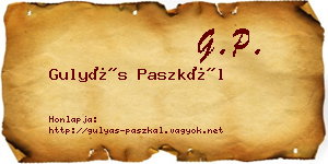 Gulyás Paszkál névjegykártya