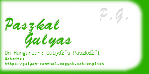 paszkal gulyas business card